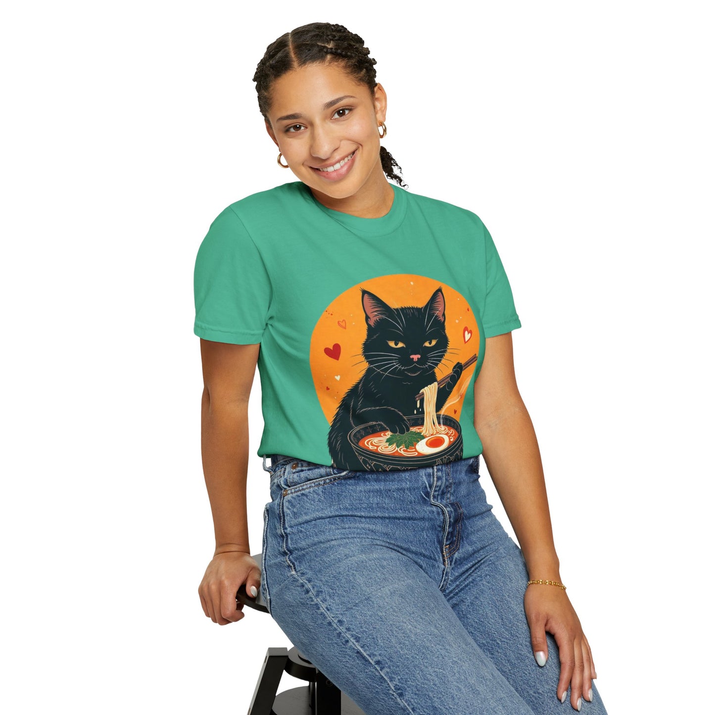 Cute Cat Ramen Lover Unisex T-Shirt | Perfect for Foodies & Cat Lovers Noodle Cat Shirt, Ramen Cat T-Shirt, Foodie Lover Shirts, Black Cat Noodle T-Shirts, Retro Cat Tees, Cat Lover Sweatshirts, Black Cat Tee