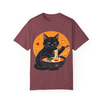 Cute Cat Ramen Lover Unisex T-Shirt | Perfect for Foodies & Cat Lovers Noodle Cat Shirt, Ramen Cat T-Shirt, Foodie Lover Shirts, Black Cat Noodle T-Shirts, Retro Cat Tees, Cat Lover Sweatshirts, Black Cat Tee