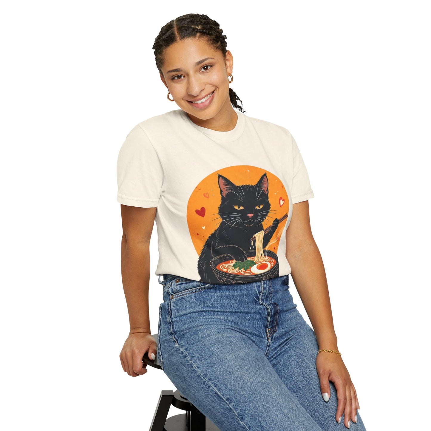 Cute Cat Ramen Lover Unisex T-Shirt | Perfect for Foodies & Cat Lovers Noodle Cat Shirt, Ramen Cat T-Shirt, Foodie Lover Shirts, Black Cat Noodle T-Shirts, Retro Cat Tees, Cat Lover Sweatshirts, Black Cat Tee