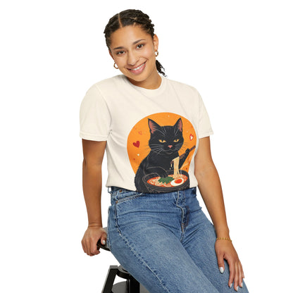 Cute Cat Ramen Lover Unisex T-Shirt | Perfect for Foodies & Cat Lovers Noodle Cat Shirt, Ramen Cat T-Shirt, Foodie Lover Shirts, Black Cat Noodle T-Shirts, Retro Cat Tees, Cat Lover Sweatshirts, Black Cat Tee