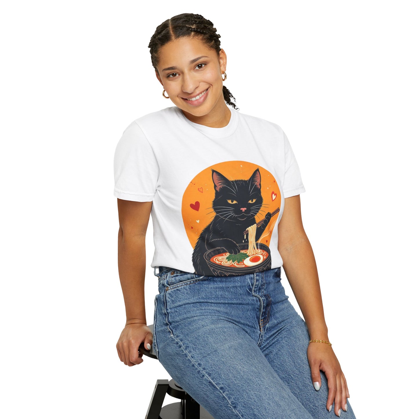 Cute Cat Ramen Lover Unisex T-Shirt | Perfect for Foodies & Cat Lovers Noodle Cat Shirt, Ramen Cat T-Shirt, Foodie Lover Shirts, Black Cat Noodle T-Shirts, Retro Cat Tees, Cat Lover Sweatshirts, Black Cat Tee