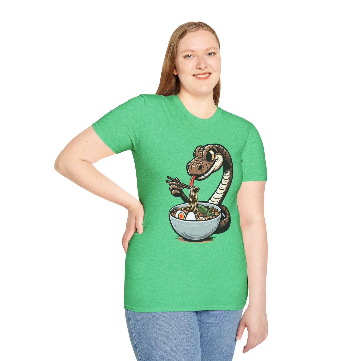 Funny Japanese Anime Snake Eats Ramen King Python T-Shirt