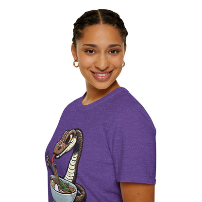 Funny Japanese Anime Snake Eats Ramen King Python T-Shirt