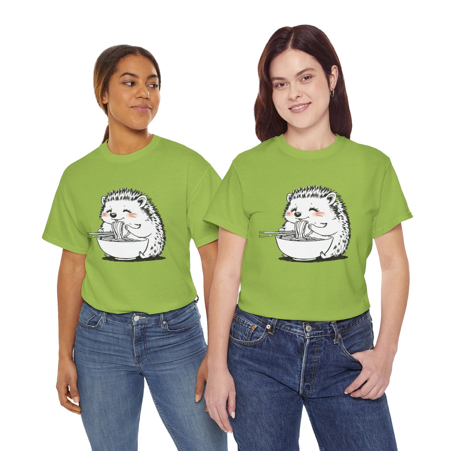 Noodle Hedgehog Shirt, Ramen HedgehogT-Shirt, Foodie Lover Shirts, Black Hedgehog Noodle T-Shirts, Retro HedgehogTees, Hedgehog Lover Sweatshirts, Black Hedgehog Tee Cute Hedgehog Eating Noodles Unisex Heavy Cotton Tee