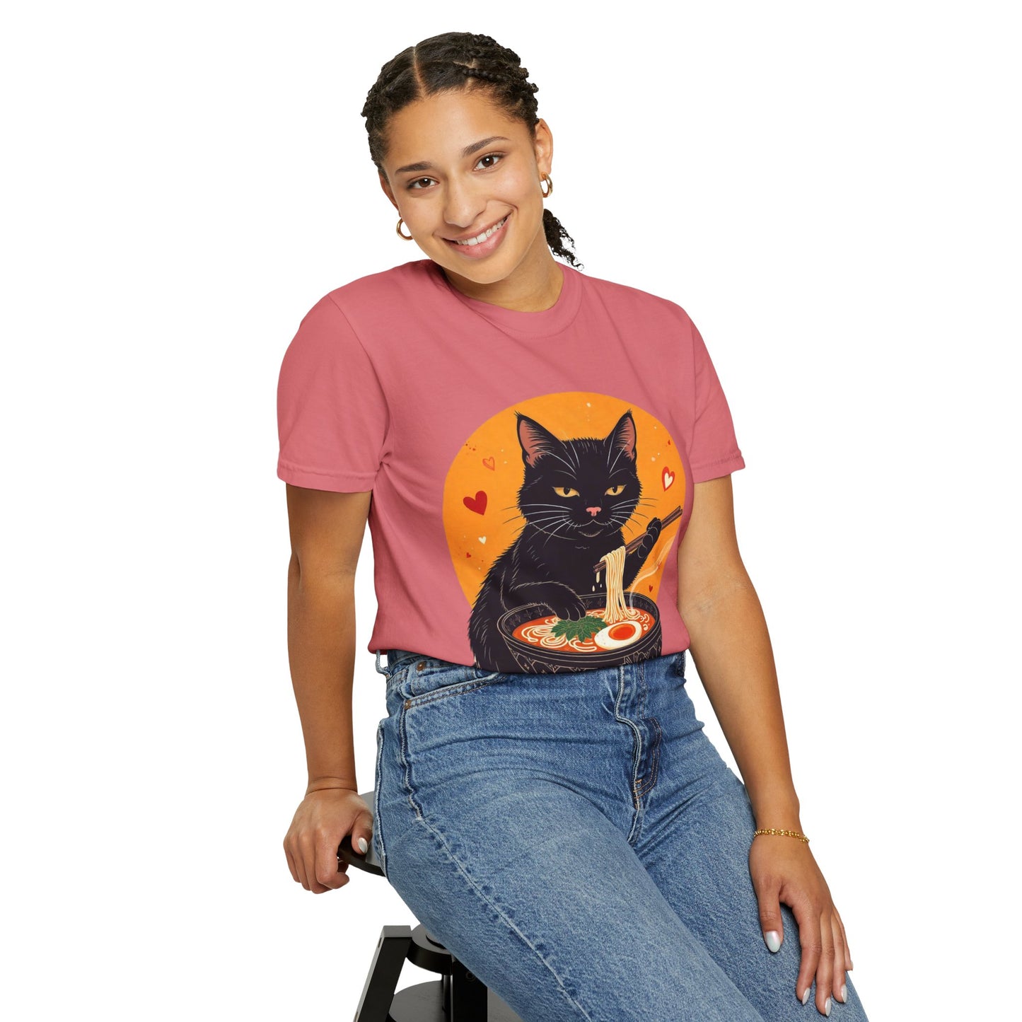 Cute Cat Ramen Lover Unisex T-Shirt | Perfect for Foodies & Cat Lovers Noodle Cat Shirt, Ramen Cat T-Shirt, Foodie Lover Shirts, Black Cat Noodle T-Shirts, Retro Cat Tees, Cat Lover Sweatshirts, Black Cat Tee