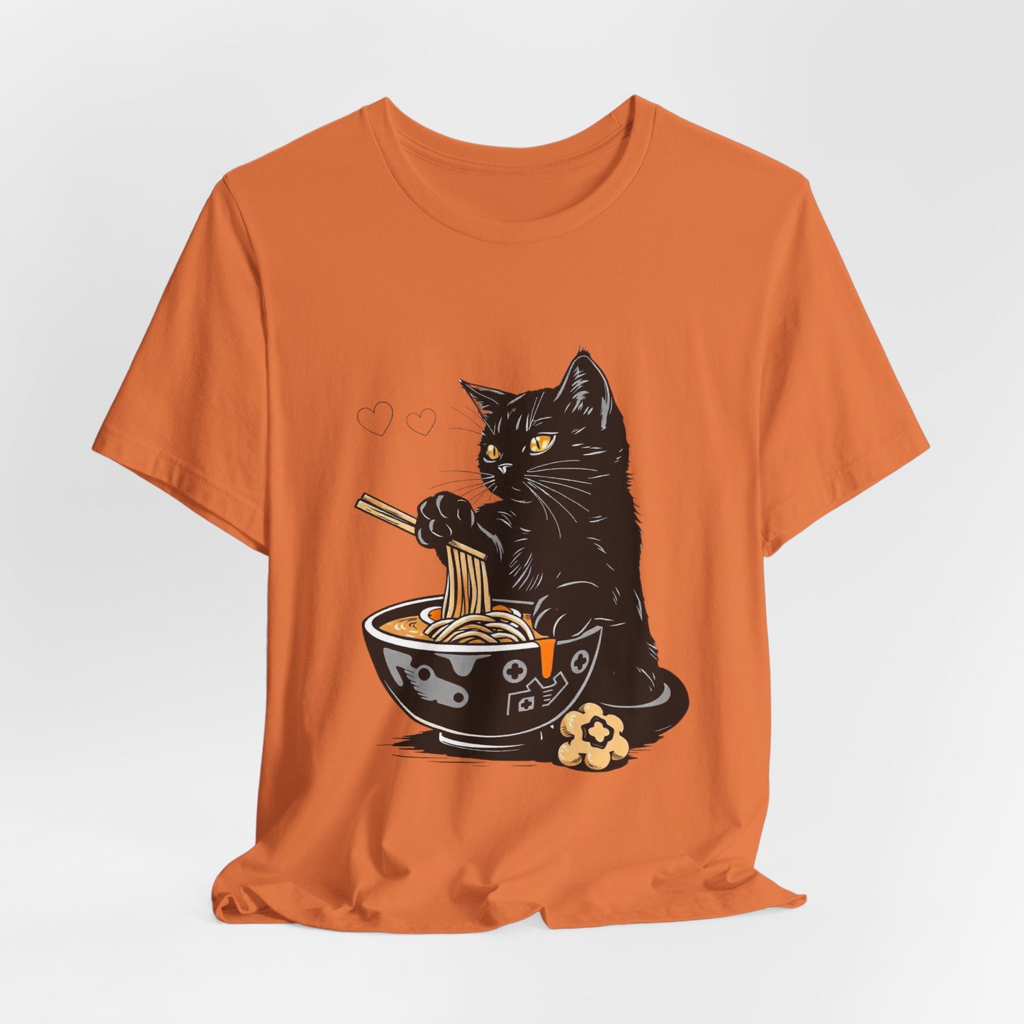 Noodle Cat Shirt, Ramen Cat T-Shirt, Foodie Lover Shirts, Black Cat Noodle T-Shirts, Retro Cat Tees, Cat Lover Sweatshirts, Black Cat Tee
