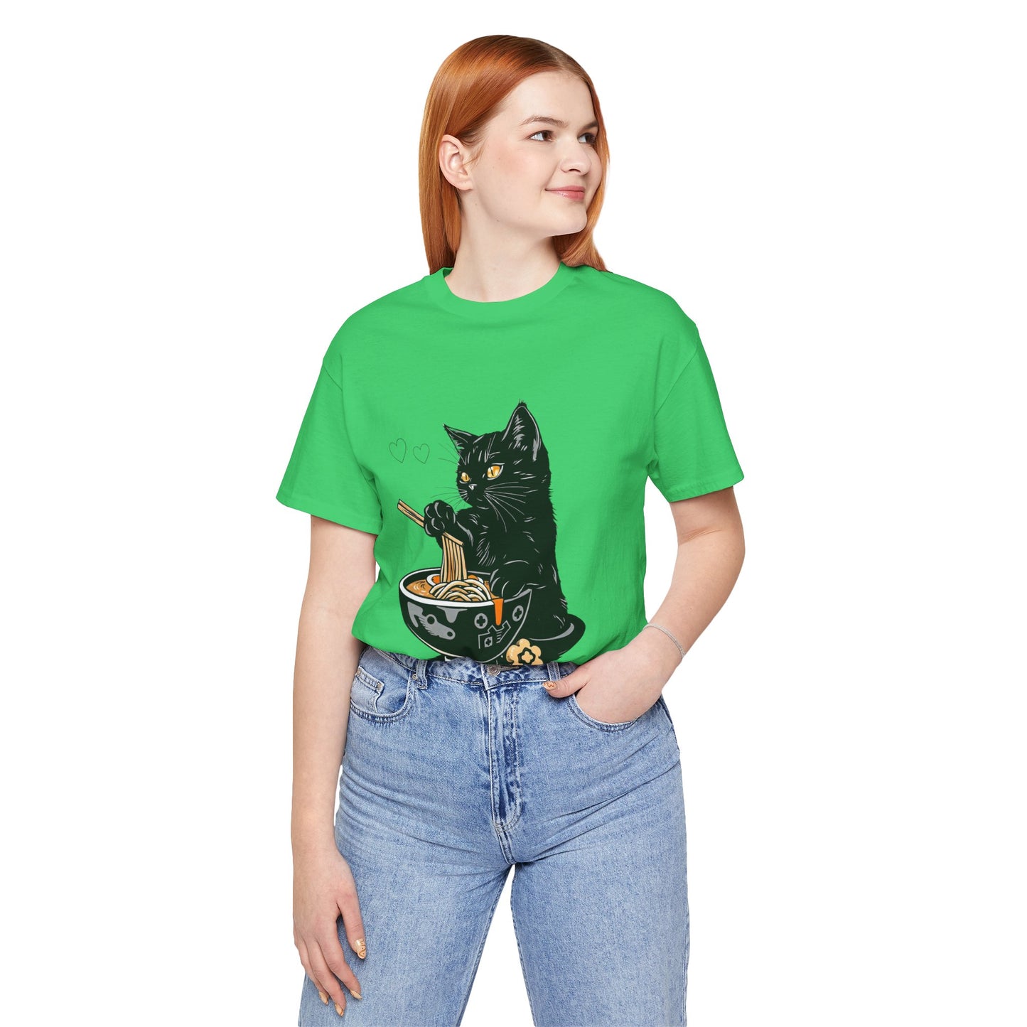 Noodle Cat Shirt, Ramen Cat T-Shirt, Foodie Lover Shirts, Black Cat Noodle T-Shirts, Retro Cat Tees, Cat Lover Sweatshirts, Black Cat Tee