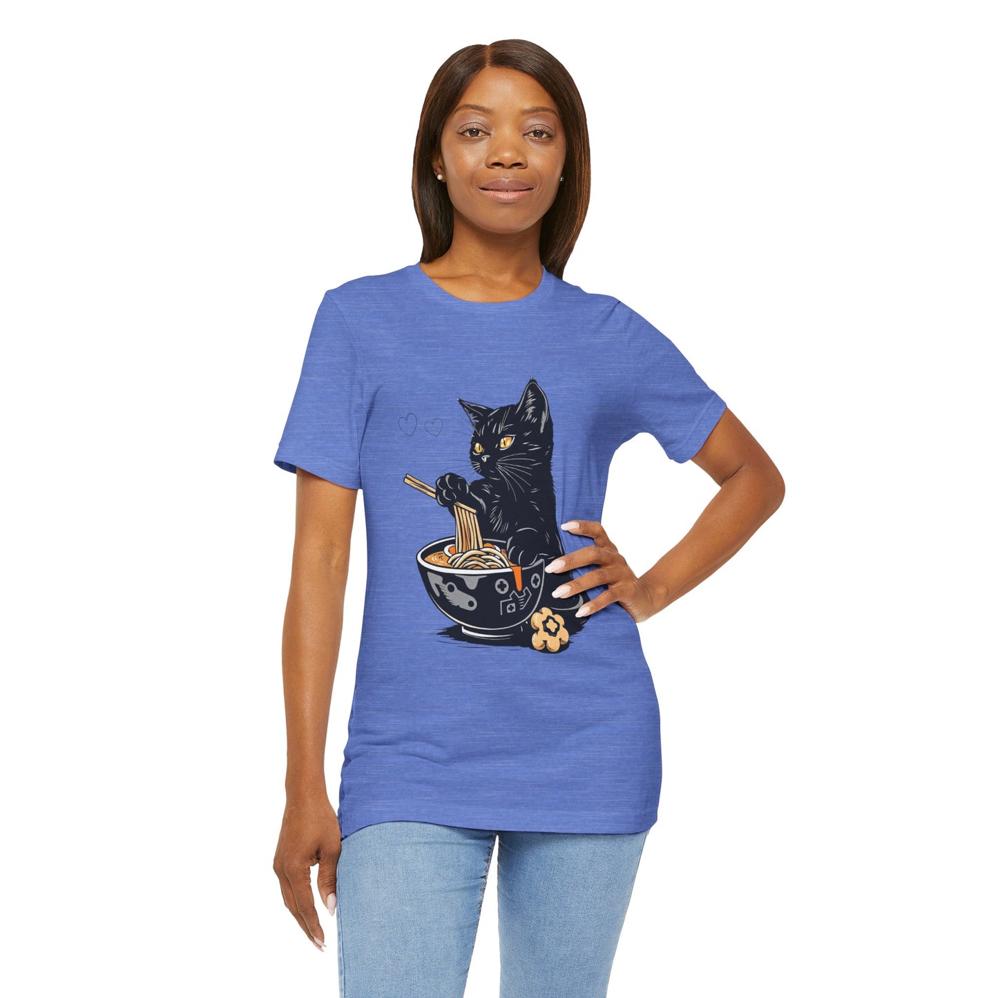 Noodle Cat Shirt, Ramen Cat T-Shirt, Foodie Lover Shirts, Black Cat Noodle T-Shirts, Retro Cat Tees, Cat Lover Sweatshirts, Black Cat Tee