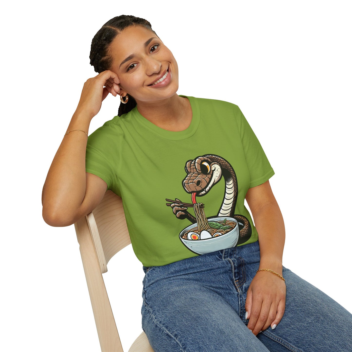 Funny Japanese Anime Snake Eats Ramen King Python T-Shirt