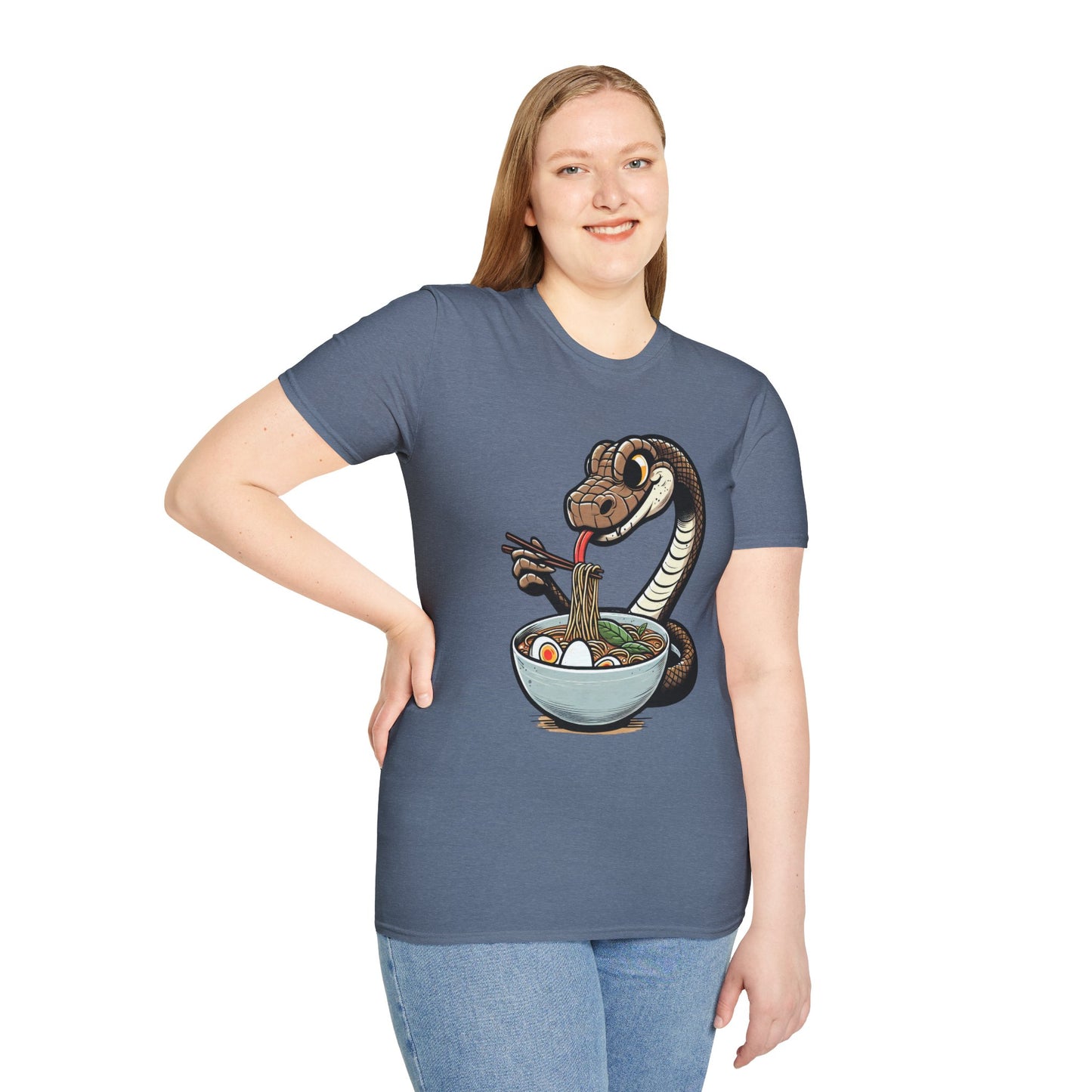 Funny Japanese Anime Snake Eats Ramen King Python T-Shirt