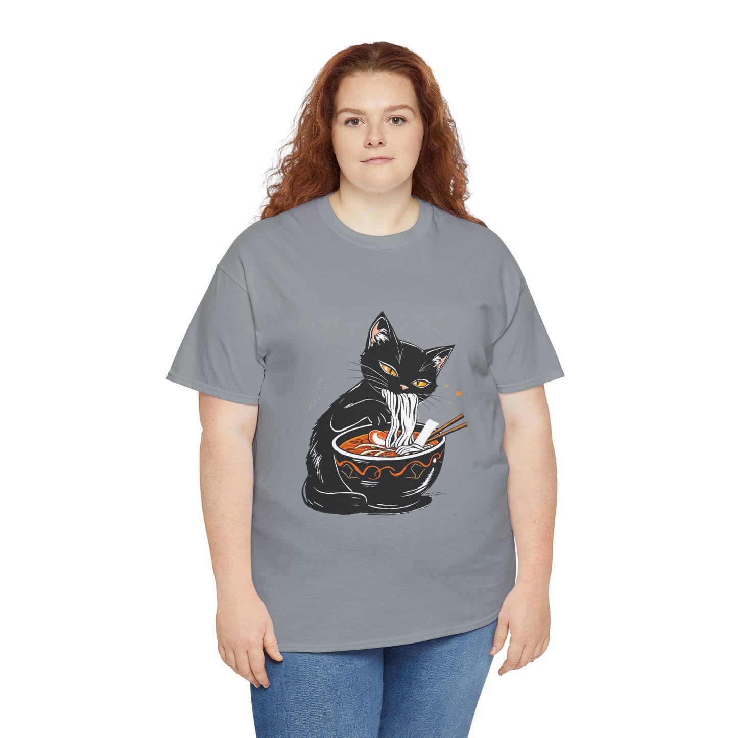 Noodle Cat Shirt, Ramen Cat T-Shirt, Foodie Lover Shirts, Black Cat Noodle T-Shirts, Retro Cat Tees, Cat Lover Sweatshirts, Black Cat Tee