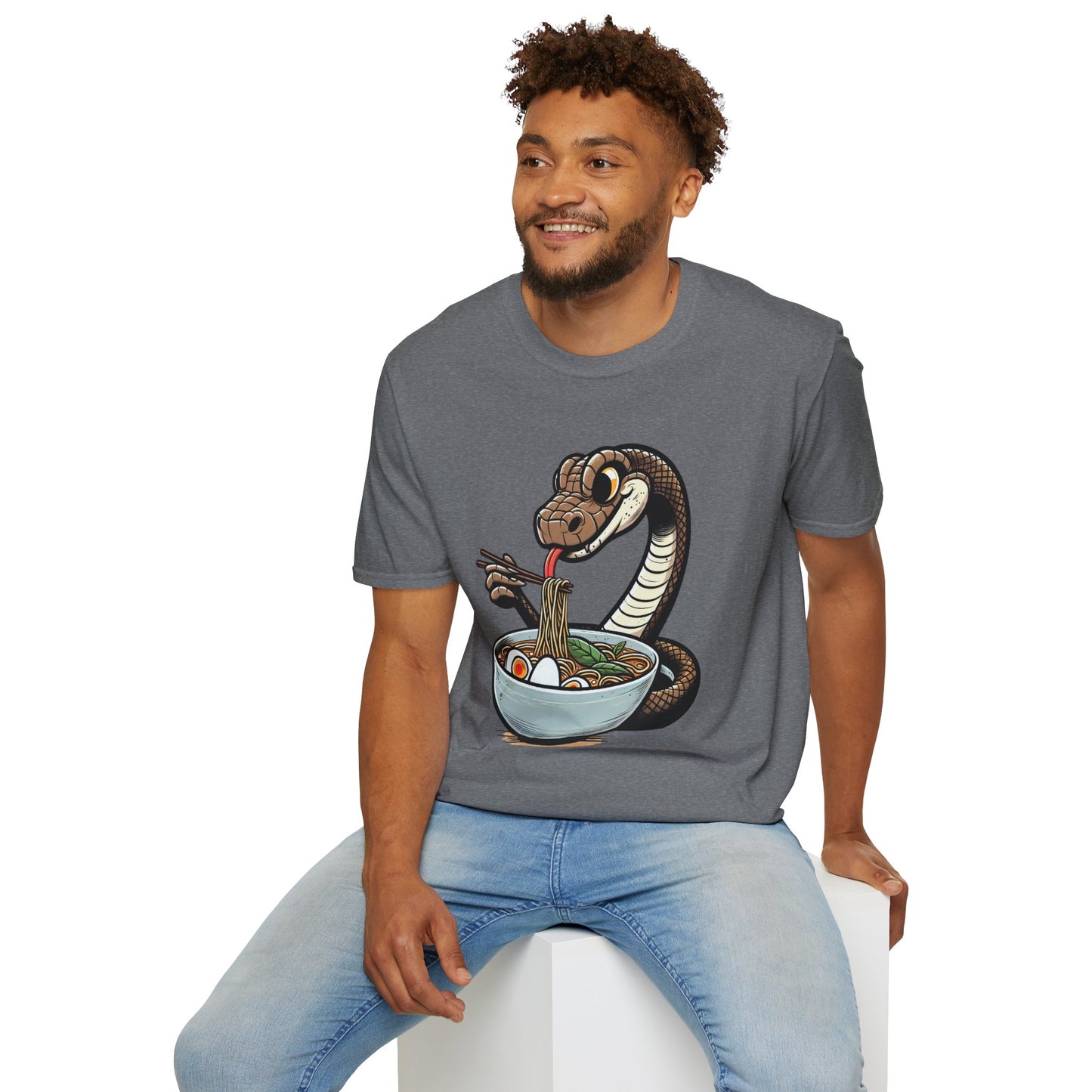 Funny Japanese Anime Snake Eats Ramen King Python T-Shirt