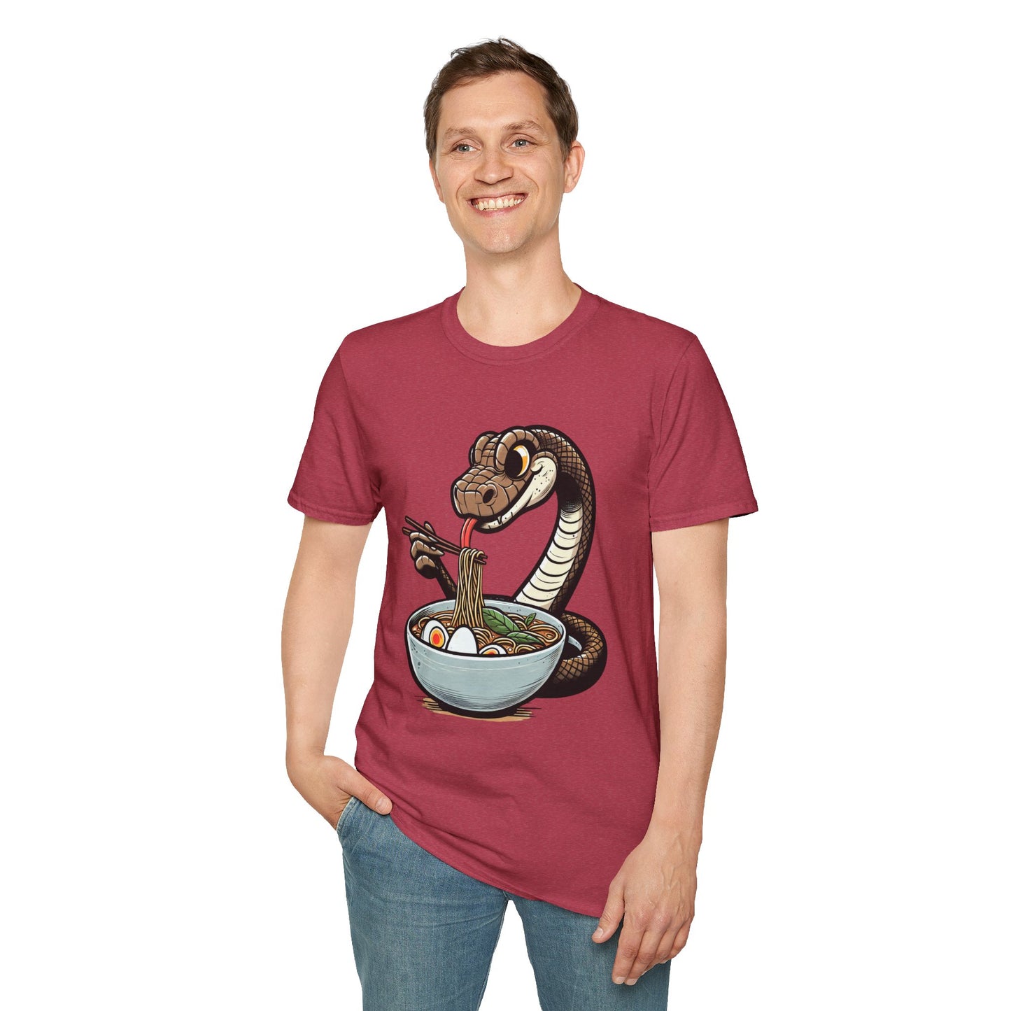 Funny Japanese Anime Snake Eats Ramen King Python T-Shirt