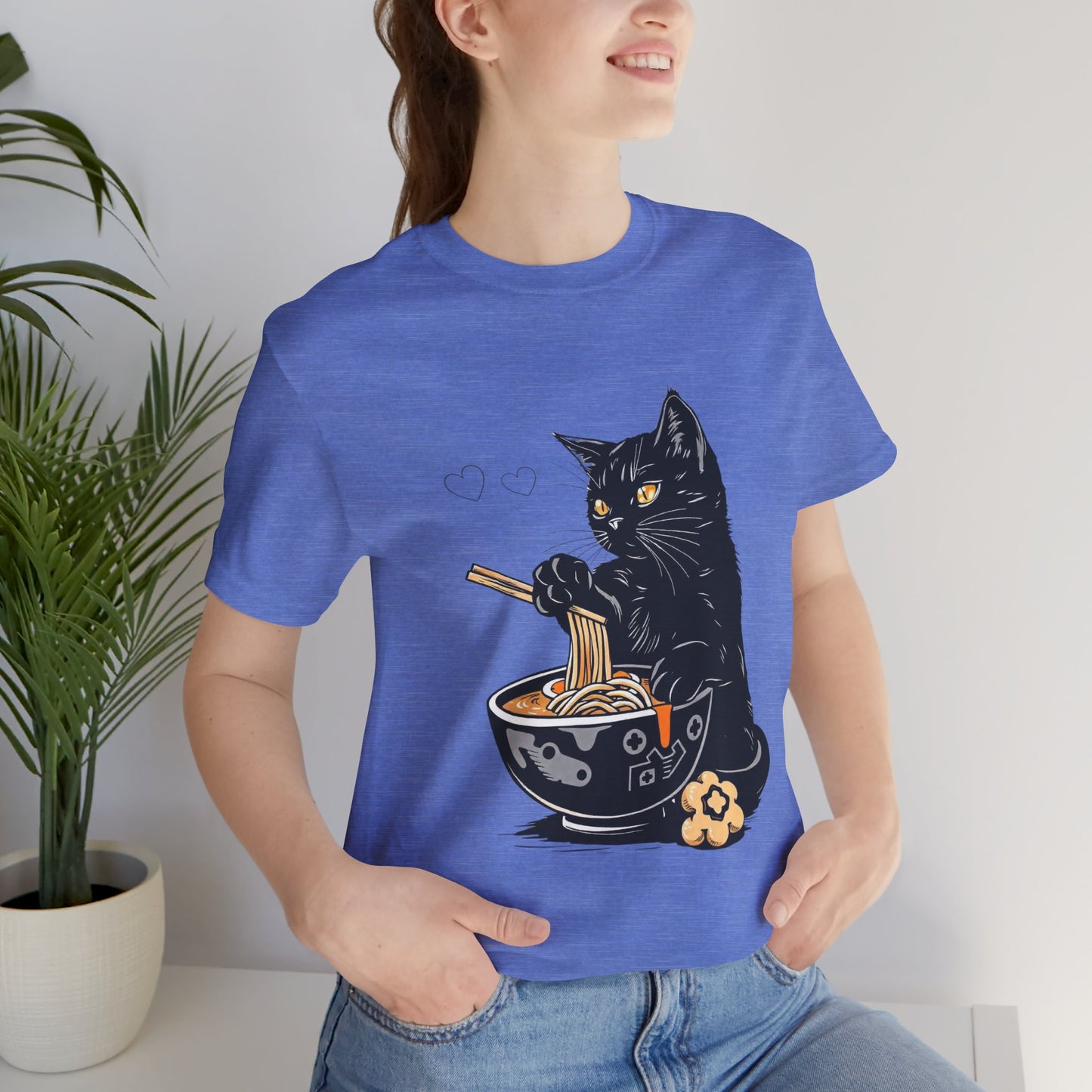 Noodle Cat Shirt, Ramen Cat T-Shirt, Foodie Lover Shirts, Black Cat Noodle T-Shirts, Retro Cat Tees, Cat Lover Sweatshirts, Black Cat Tee