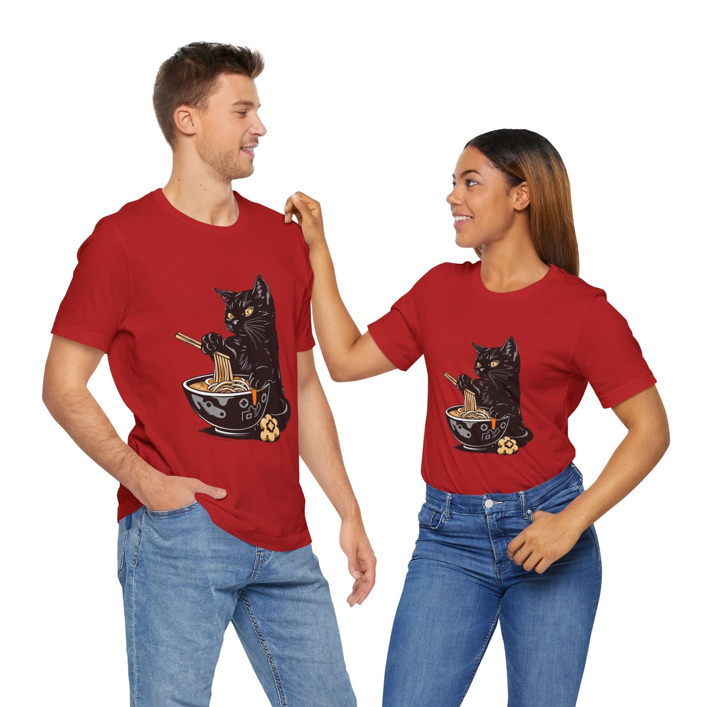 Noodle Cat Shirt, Ramen Cat T-Shirt, Foodie Lover Shirts, Black Cat Noodle T-Shirts, Retro Cat Tees, Cat Lover Sweatshirts, Black Cat Tee