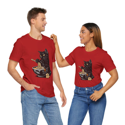 Noodle Cat Shirt, Ramen Cat T-Shirt, Foodie Lover Shirts, Black Cat Noodle T-Shirts, Retro Cat Tees, Cat Lover Sweatshirts, Black Cat Tee