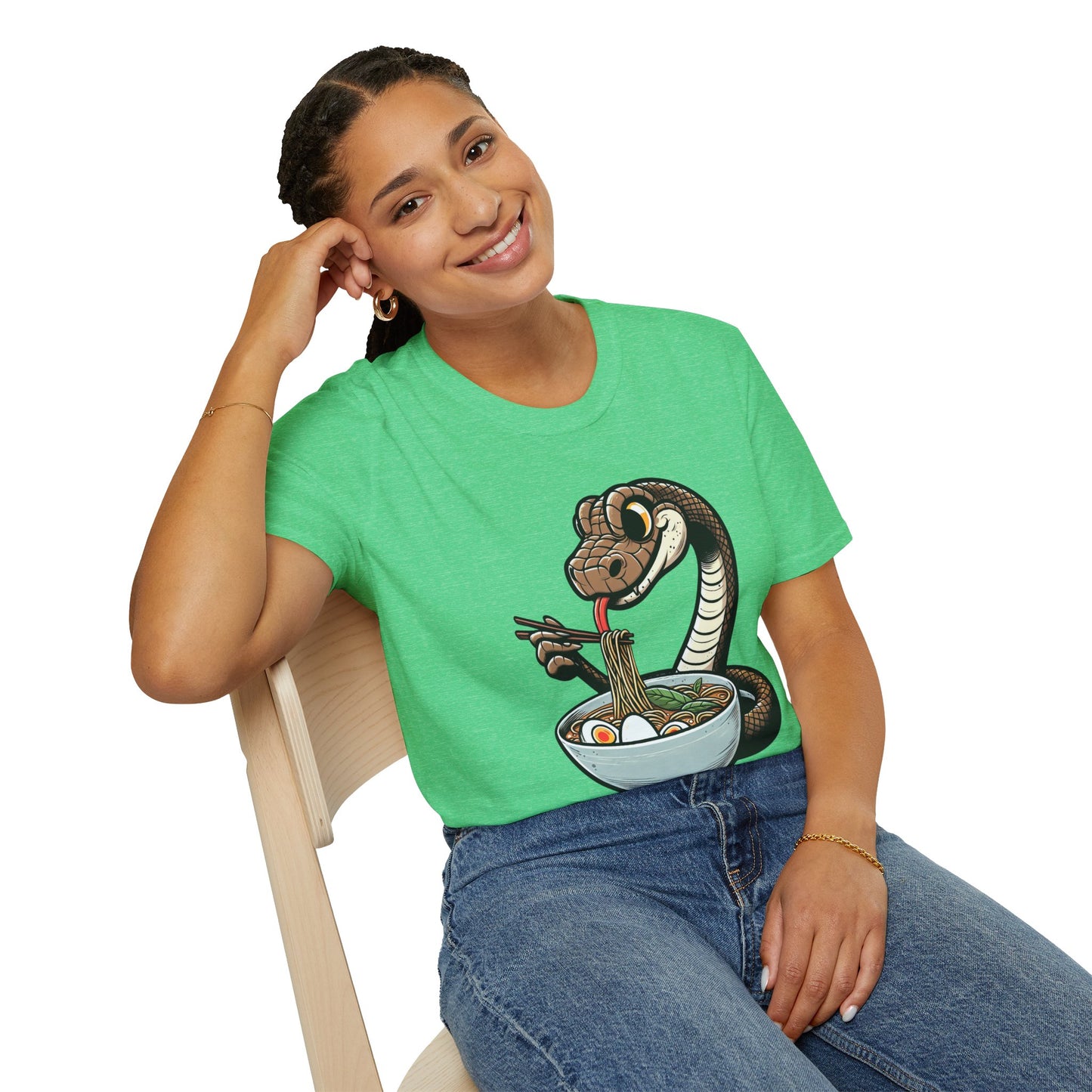 Funny Japanese Anime Snake Eats Ramen King Python T-Shirt