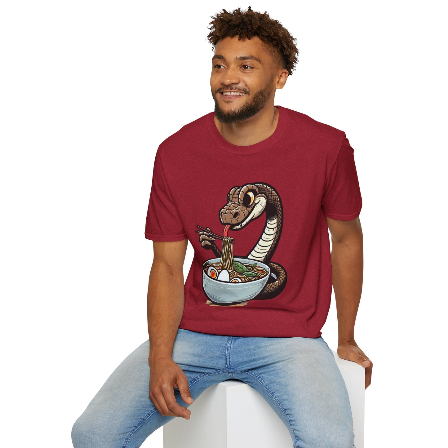 Funny Japanese Anime Snake Eats Ramen King Python T-Shirt