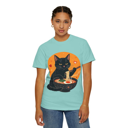 Cute Cat Ramen Lover Unisex T-Shirt | Perfect for Foodies & Cat Lovers Noodle Cat Shirt, Ramen Cat T-Shirt, Foodie Lover Shirts, Black Cat Noodle T-Shirts, Retro Cat Tees, Cat Lover Sweatshirts, Black Cat Tee
