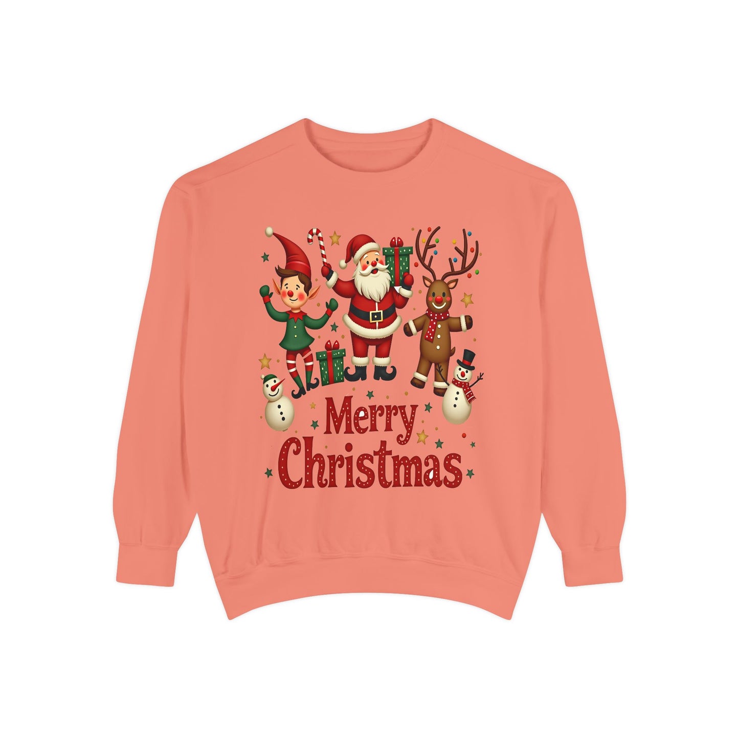 Funny Christmas Unisex Garment-Dyed Sweatshirt | Festive Holiday Apparel  Christmas Friend Sweatshirt, Retro Holiday Crewneck Elf Tee