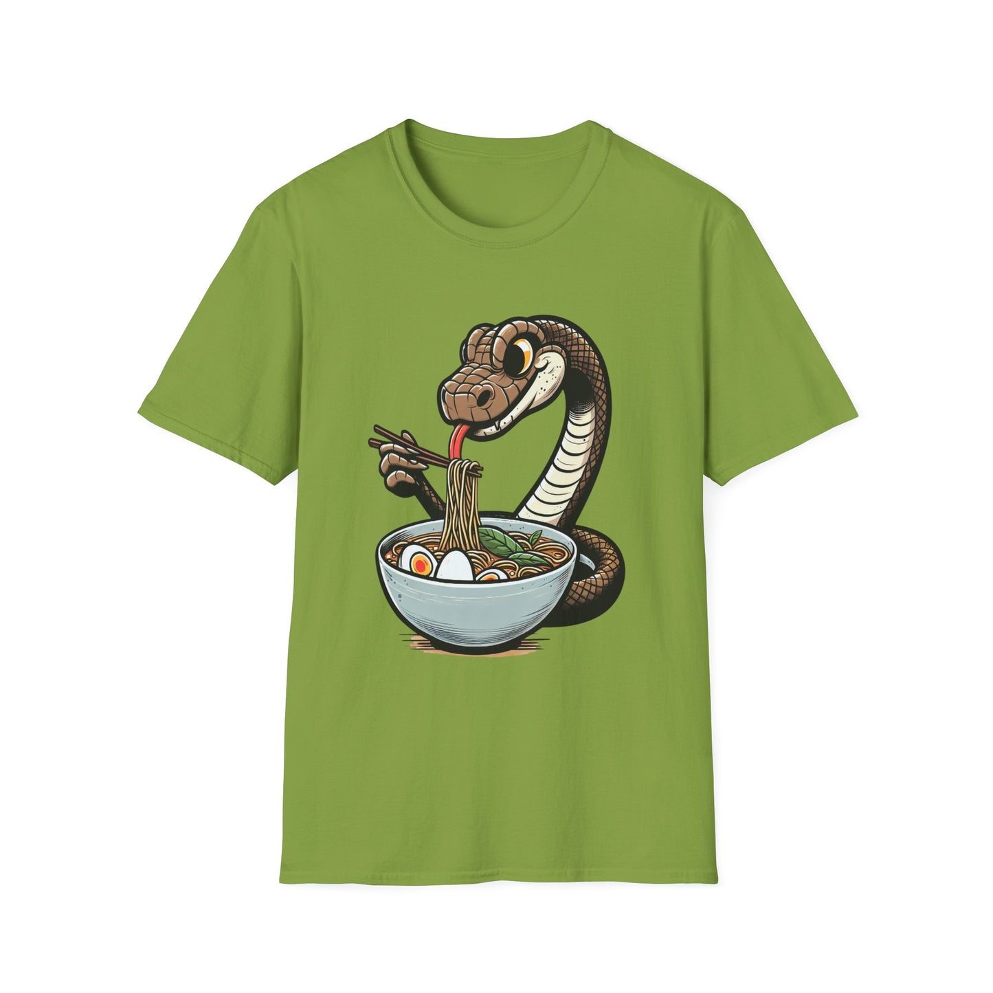 Funny Japanese Anime Snake Eats Ramen King Python T-Shirt