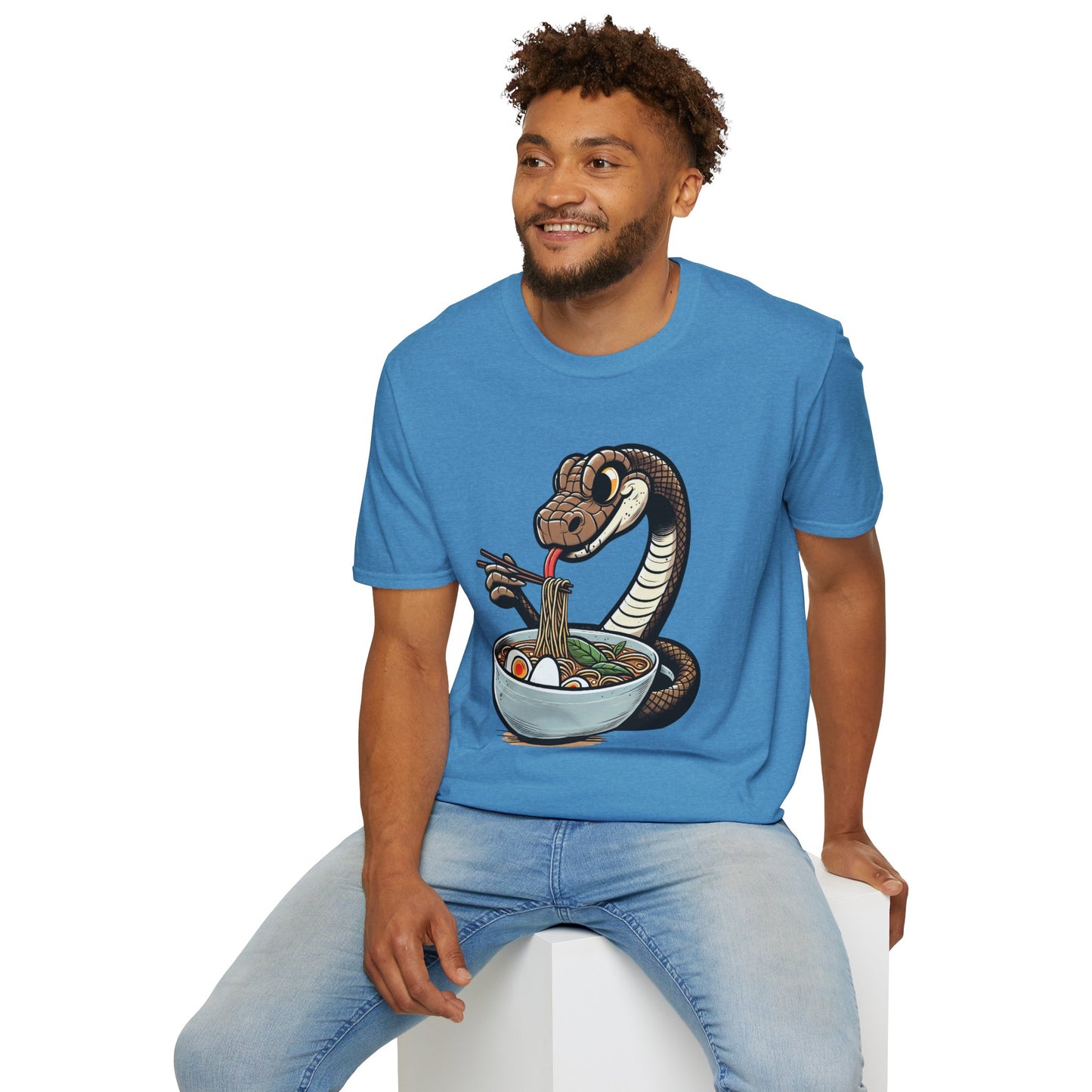 Funny Japanese Anime Snake Eats Ramen King Python T-Shirt