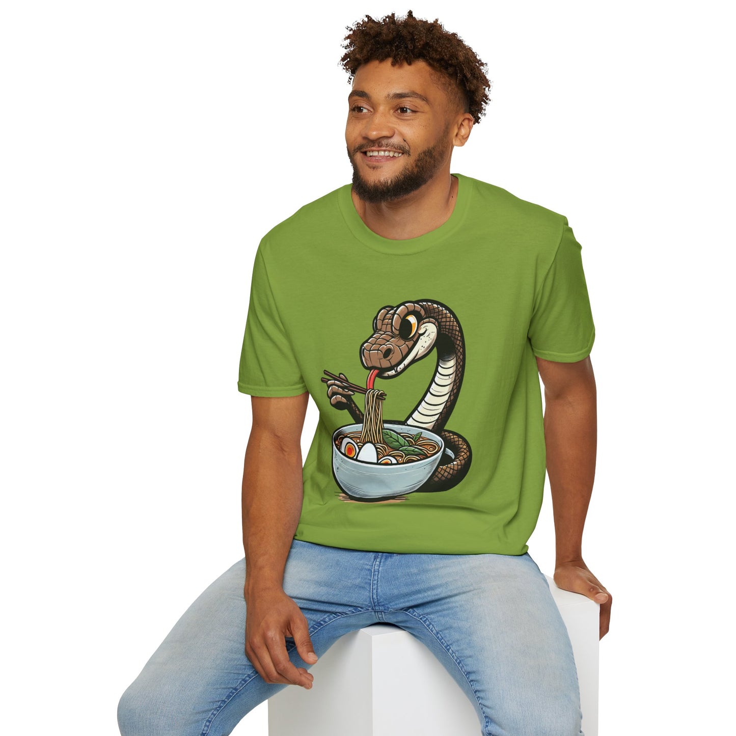 Funny Japanese Anime Snake Eats Ramen King Python T-Shirt