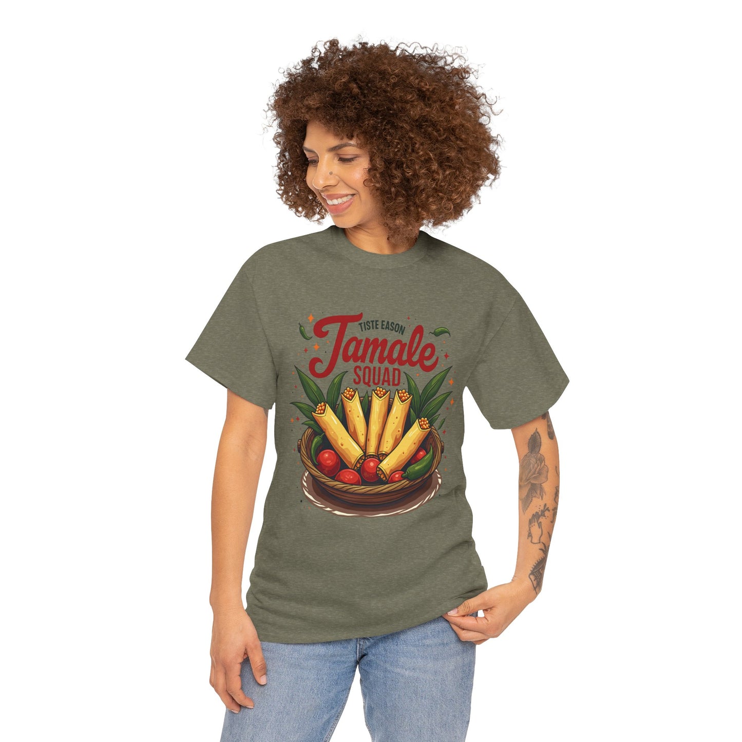 Tamale Squad Unisex Heavy Cotton Tee - Perfect for Food Lovers and Celebrations.