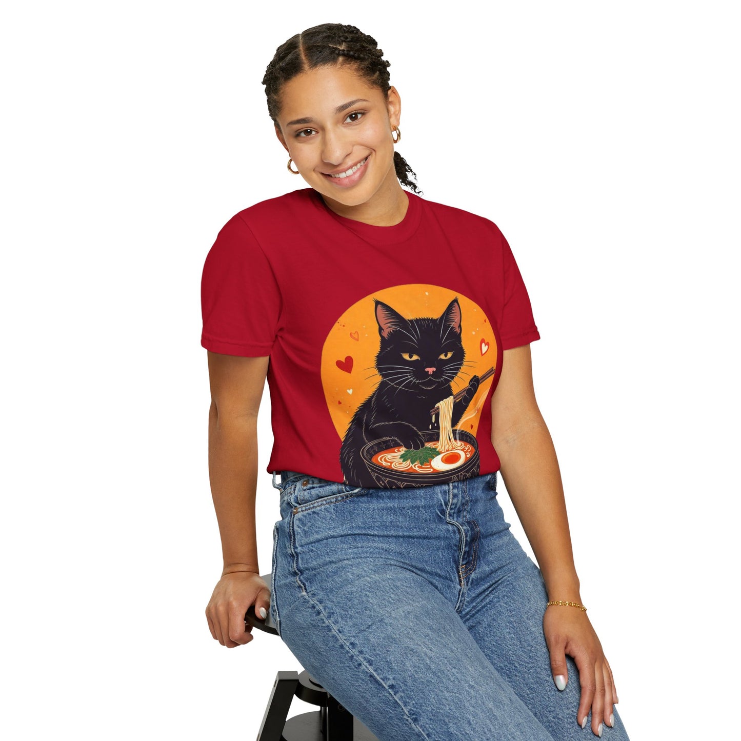 Cute Cat Ramen Lover Unisex T-Shirt | Perfect for Foodies & Cat Lovers Noodle Cat Shirt, Ramen Cat T-Shirt, Foodie Lover Shirts, Black Cat Noodle T-Shirts, Retro Cat Tees, Cat Lover Sweatshirts, Black Cat Tee