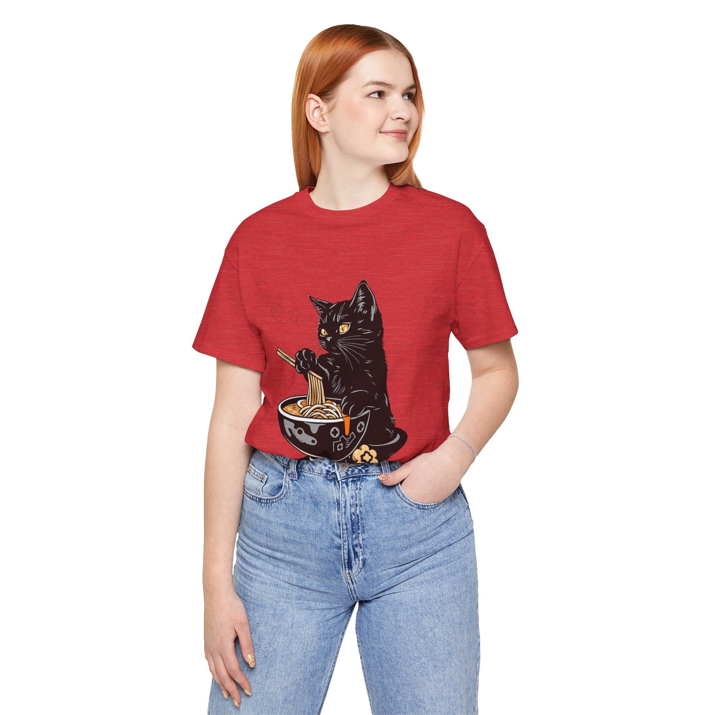 Noodle Cat Shirt, Ramen Cat T-Shirt, Foodie Lover Shirts, Black Cat Noodle T-Shirts, Retro Cat Tees, Cat Lover Sweatshirts, Black Cat Tee