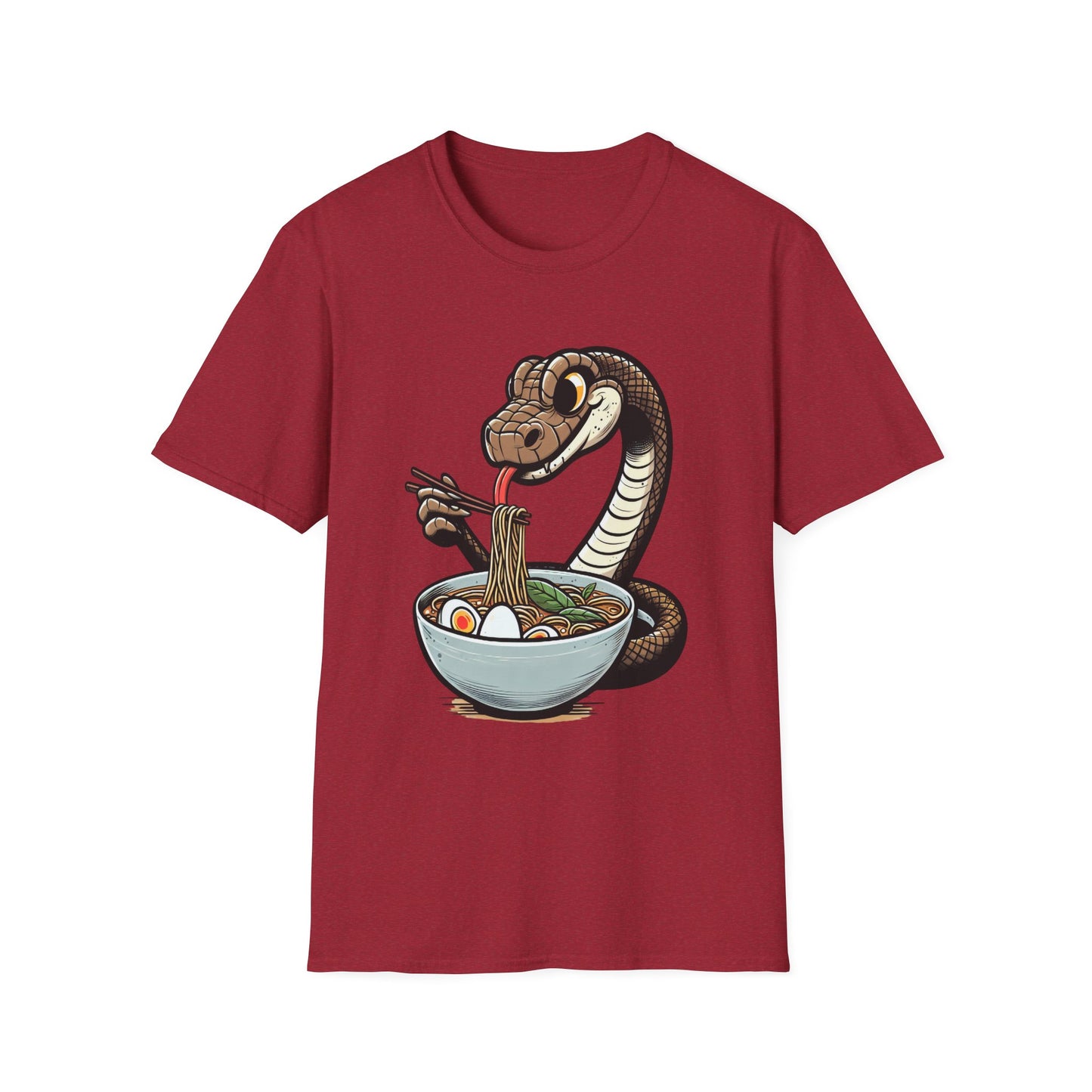 Funny Japanese Anime Snake Eats Ramen King Python T-Shirt