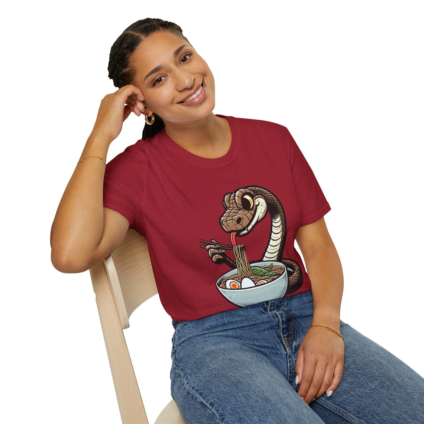 Funny Japanese Anime Snake Eats Ramen King Python T-Shirt