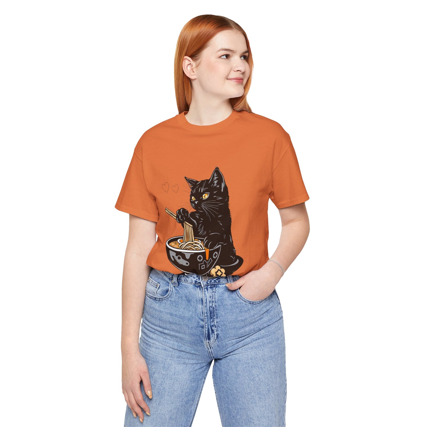 Noodle Cat Shirt, Ramen Cat T-Shirt, Foodie Lover Shirts, Black Cat Noodle T-Shirts, Retro Cat Tees, Cat Lover Sweatshirts, Black Cat Tee
