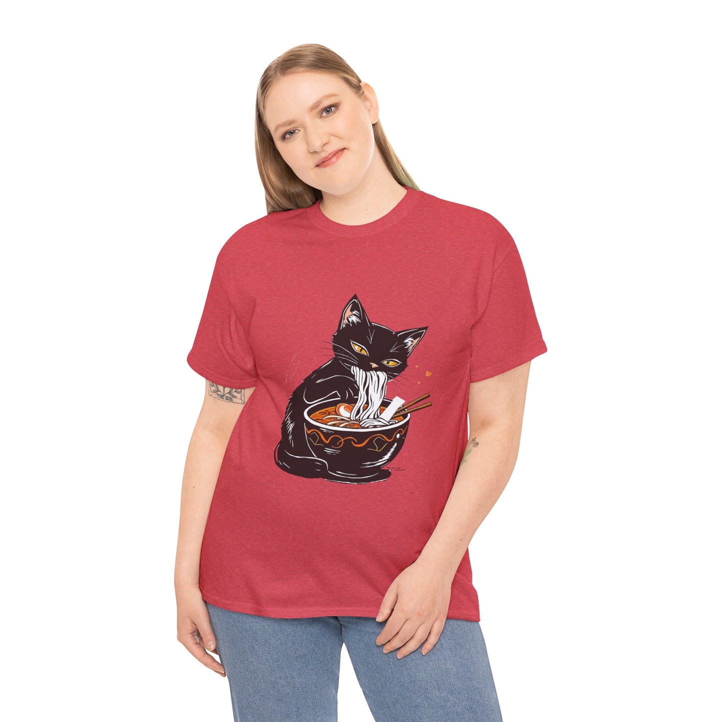 Noodle Cat Shirt, Ramen Cat T-Shirt, Foodie Lover Shirts, Black Cat Noodle T-Shirts, Retro Cat Tees, Cat Lover Sweatshirts, Black Cat Tee
