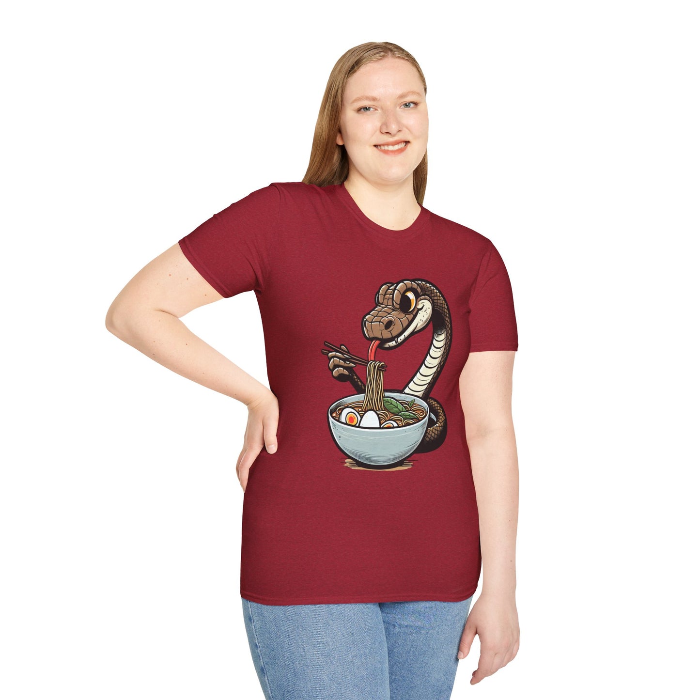 Funny Japanese Anime Snake Eats Ramen King Python T-Shirt