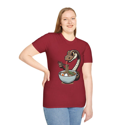 Funny Japanese Anime Snake Eats Ramen King Python T-Shirt