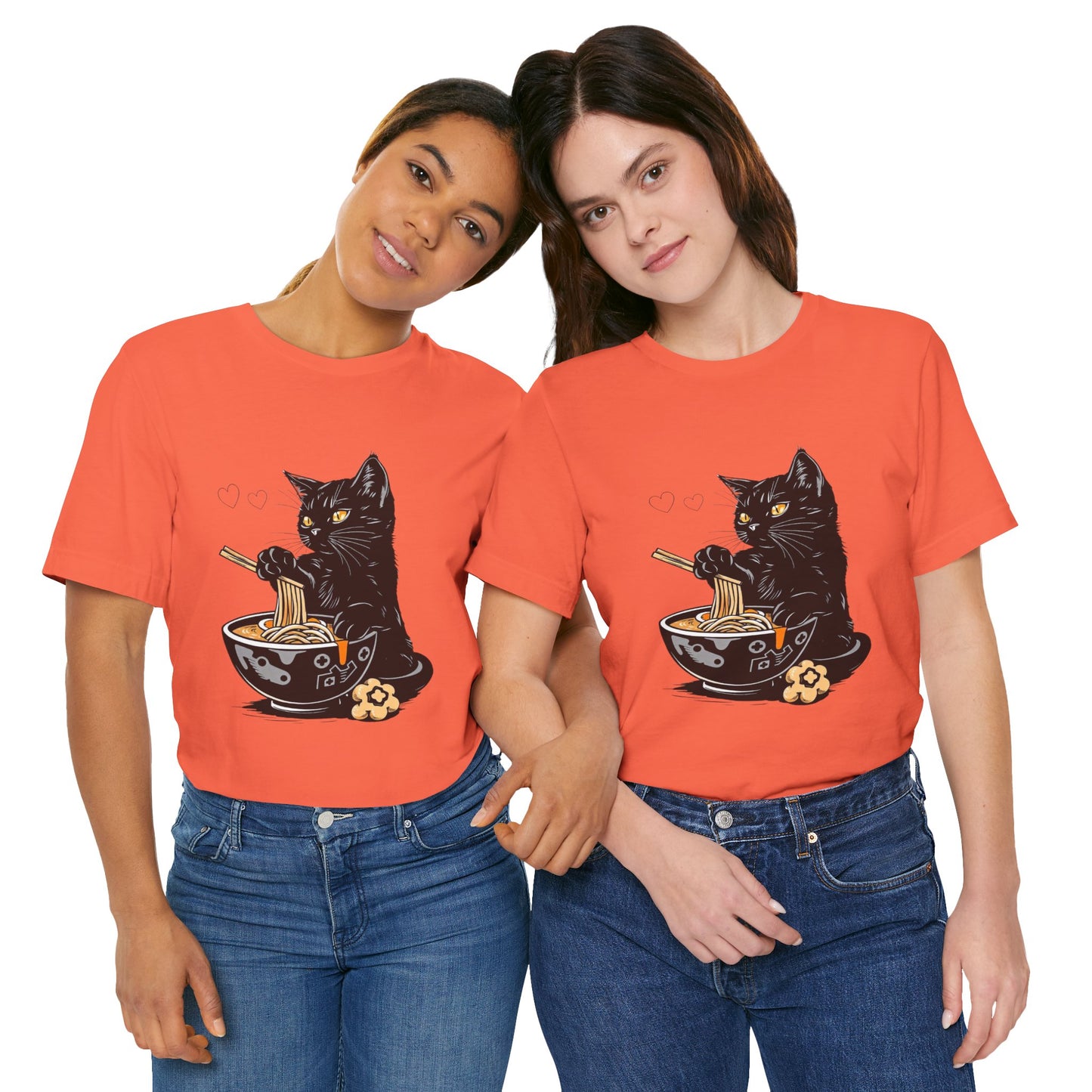 Noodle Cat Shirt, Ramen Cat T-Shirt, Foodie Lover Shirts, Black Cat Noodle T-Shirts, Retro Cat Tees, Cat Lover Sweatshirts, Black Cat Tee