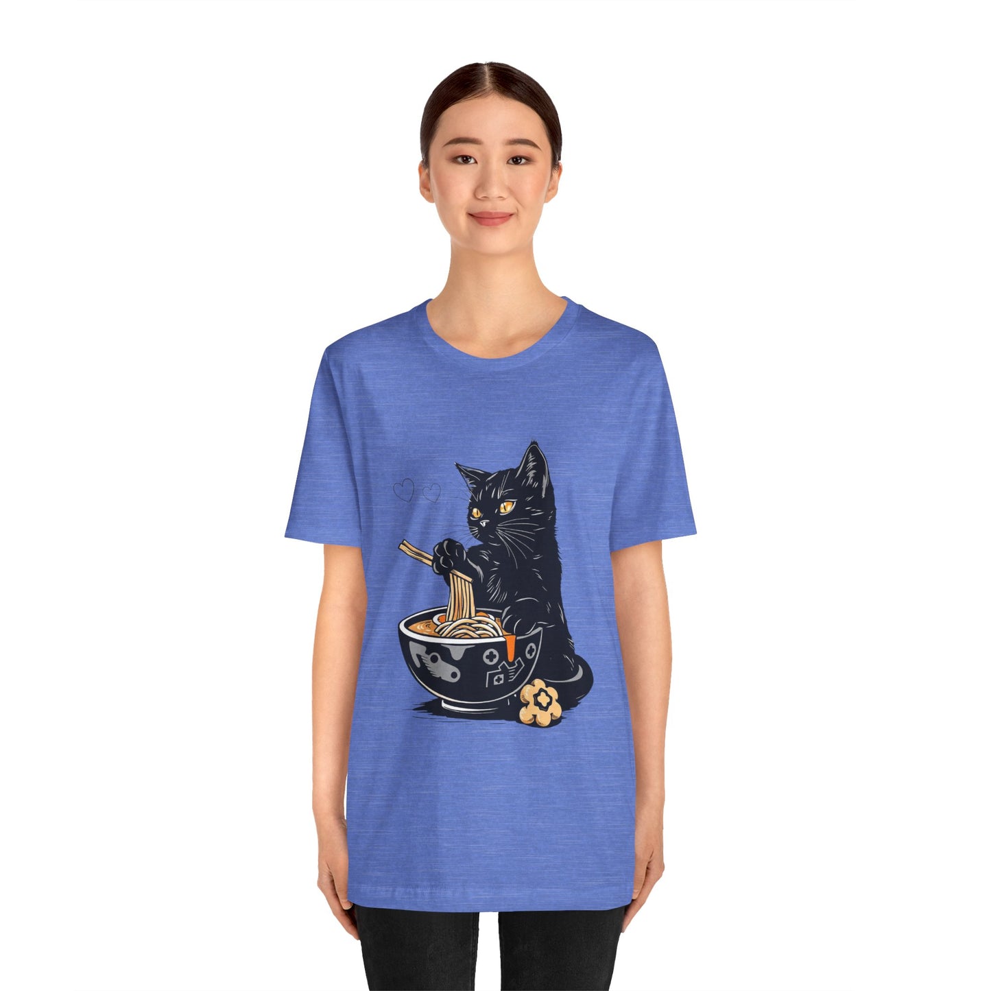 Noodle Cat Shirt, Ramen Cat T-Shirt, Foodie Lover Shirts, Black Cat Noodle T-Shirts, Retro Cat Tees, Cat Lover Sweatshirts, Black Cat Tee