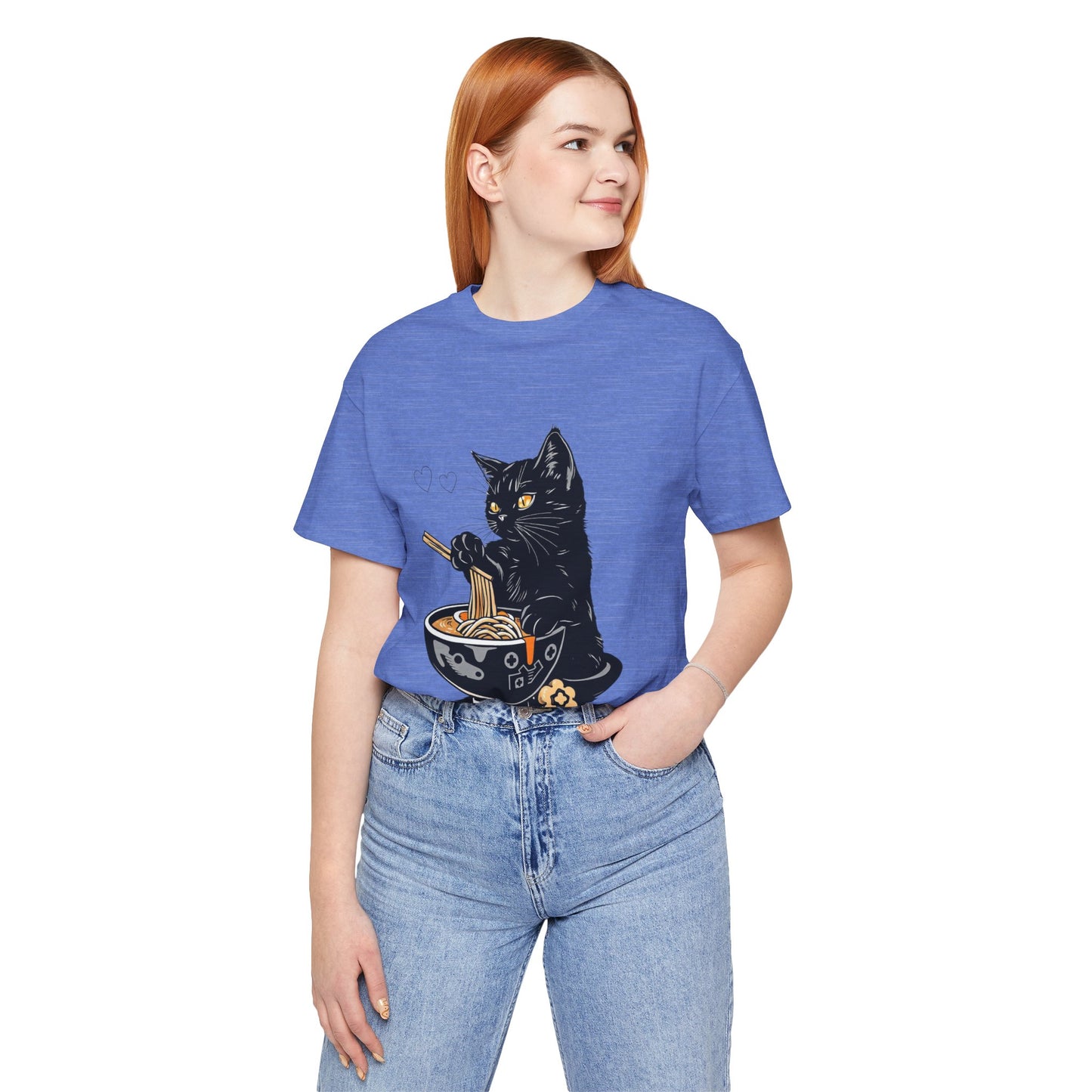 Noodle Cat Shirt, Ramen Cat T-Shirt, Foodie Lover Shirts, Black Cat Noodle T-Shirts, Retro Cat Tees, Cat Lover Sweatshirts, Black Cat Tee