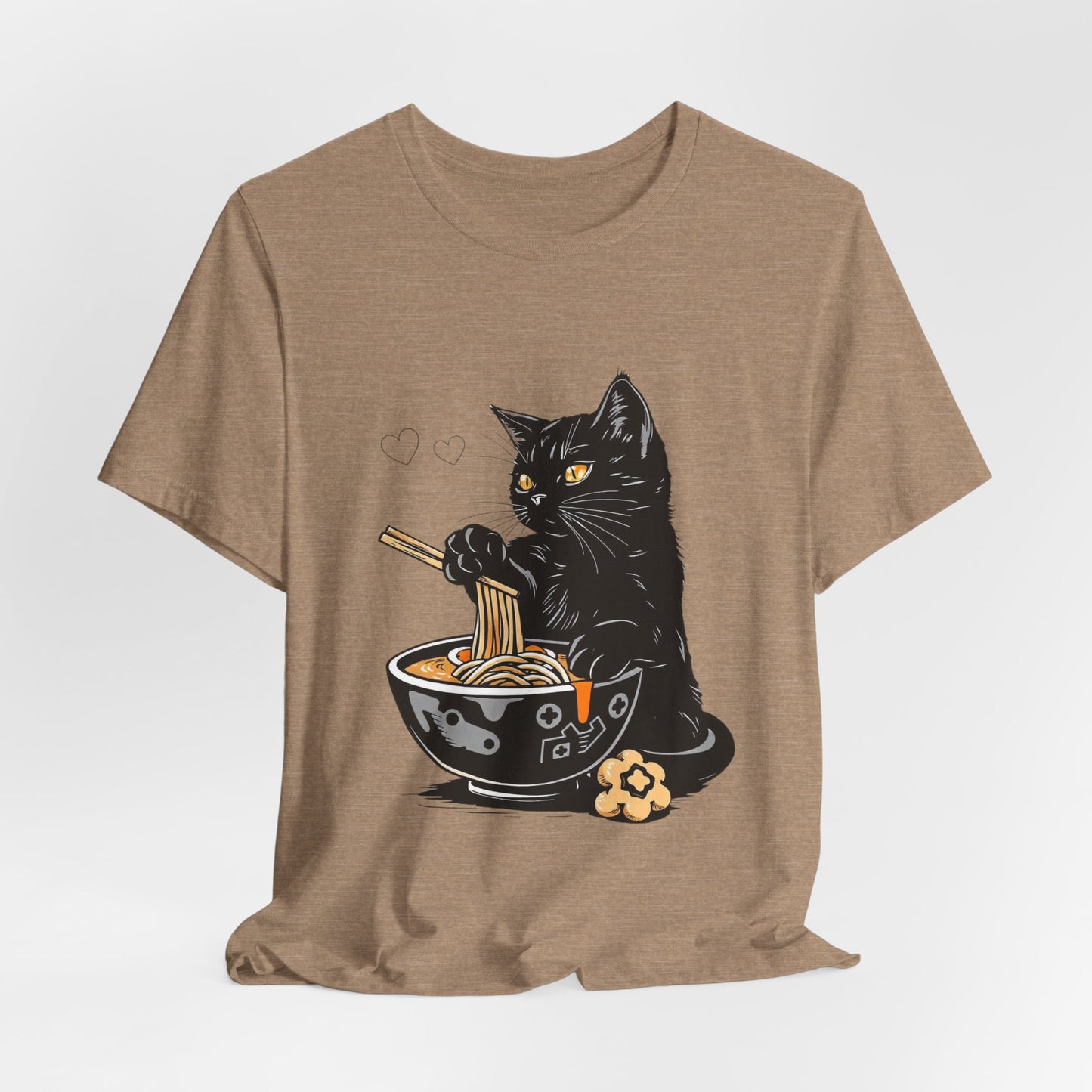 Noodle Cat Shirt, Ramen Cat T-Shirt, Foodie Lover Shirts, Black Cat Noodle T-Shirts, Retro Cat Tees, Cat Lover Sweatshirts, Black Cat Tee