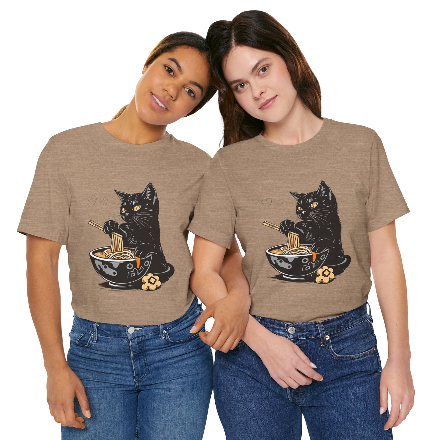 Noodle Cat Shirt, Ramen Cat T-Shirt, Foodie Lover Shirts, Black Cat Noodle T-Shirts, Retro Cat Tees, Cat Lover Sweatshirts, Black Cat Tee