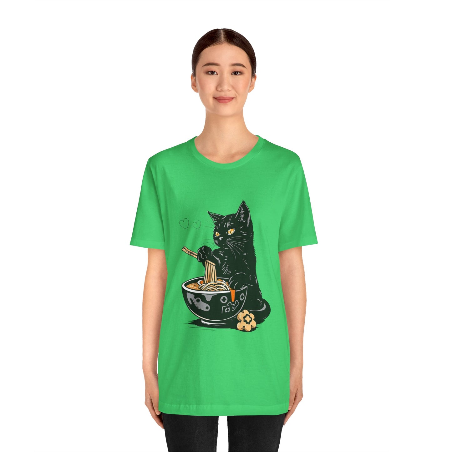 Noodle Cat Shirt, Ramen Cat T-Shirt, Foodie Lover Shirts, Black Cat Noodle T-Shirts, Retro Cat Tees, Cat Lover Sweatshirts, Black Cat Tee