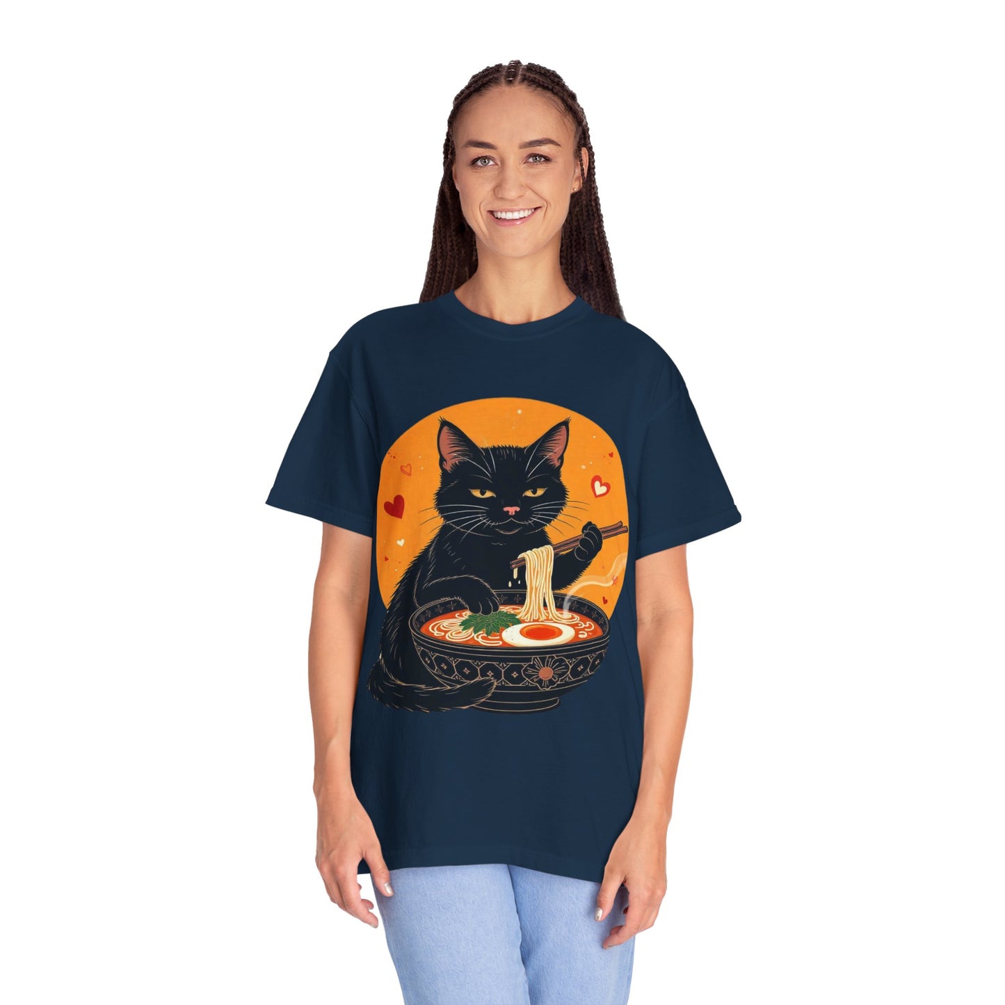 Cute Cat Ramen Lover Unisex T-Shirt | Perfect for Foodies & Cat Lovers Noodle Cat Shirt, Ramen Cat T-Shirt, Foodie Lover Shirts, Black Cat Noodle T-Shirts, Retro Cat Tees, Cat Lover Sweatshirts, Black Cat Tee