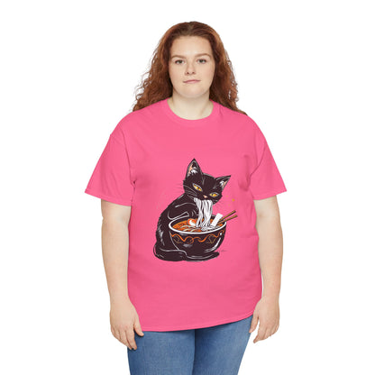 Noodle Cat Shirt, Ramen Cat T-Shirt, Foodie Lover Shirts, Black Cat Noodle T-Shirts, Retro Cat Tees, Cat Lover Sweatshirts, Black Cat Tee