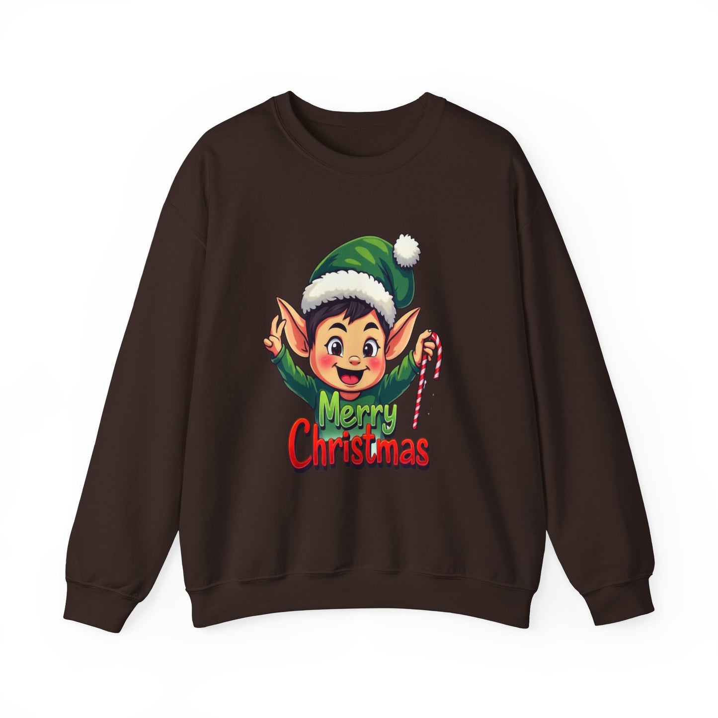 Merry Christmas Elf Crewneck Sweatshirt . Adorable Christmas Elf 3D T-Shirt – Festive Holiday Gift | Merry Christmas All Over Print