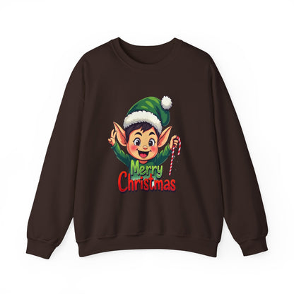 Merry Christmas Elf Crewneck Sweatshirt . Adorable Christmas Elf 3D T-Shirt – Festive Holiday Gift | Merry Christmas All Over Print