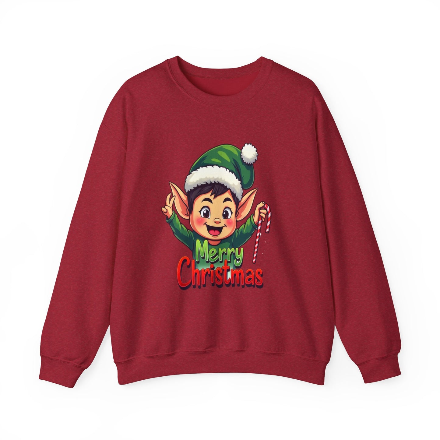 Merry Christmas Elf Crewneck Sweatshirt . Adorable Christmas Elf 3D T-Shirt – Festive Holiday Gift | Merry Christmas All Over Print