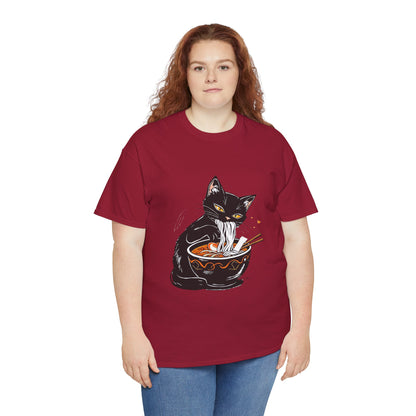 Noodle Cat Shirt, Ramen Cat T-Shirt, Foodie Lover Shirts, Black Cat Noodle T-Shirts, Retro Cat Tees, Cat Lover Sweatshirts, Black Cat Tee