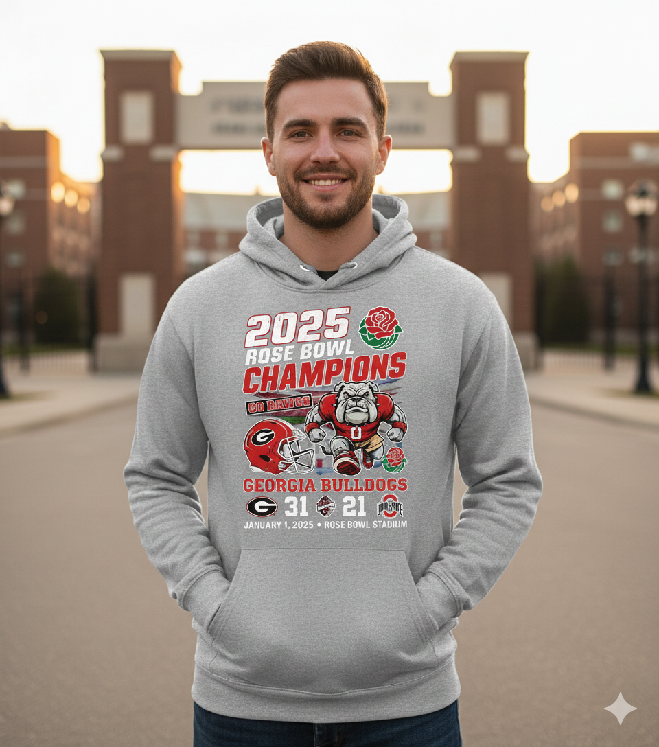 2025 College Football Champions Hoodie – Bulldog Fan Victory Sweatshirt, Game Day Pullover