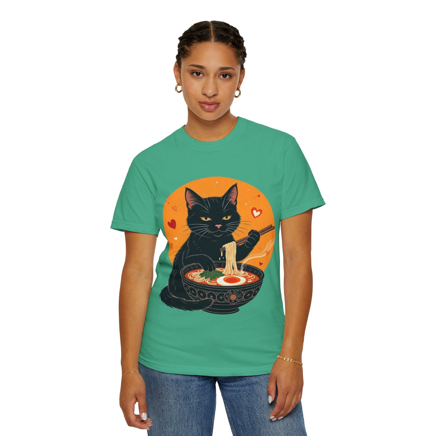 Cute Cat Ramen Lover Unisex T-Shirt | Perfect for Foodies & Cat Lovers Noodle Cat Shirt, Ramen Cat T-Shirt, Foodie Lover Shirts, Black Cat Noodle T-Shirts, Retro Cat Tees, Cat Lover Sweatshirts, Black Cat Tee